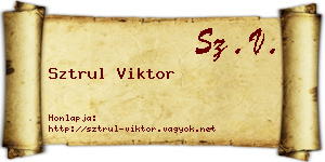 Sztrul Viktor névjegykártya